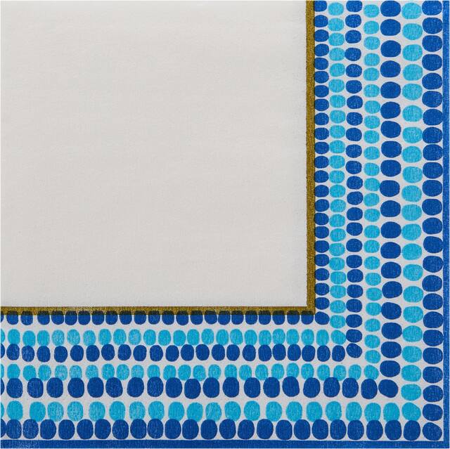 Serviettes de table pour boissons à pois, indigo, paq. 36 Back_Flat