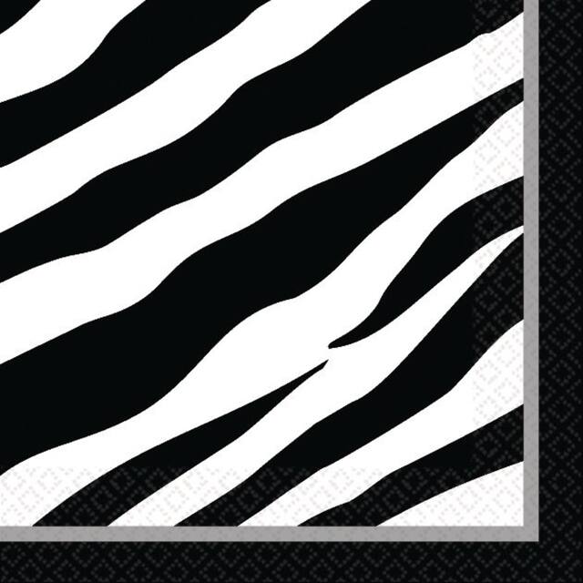 Zebra Print Beverage Napkins, 36-pk Front_Flat