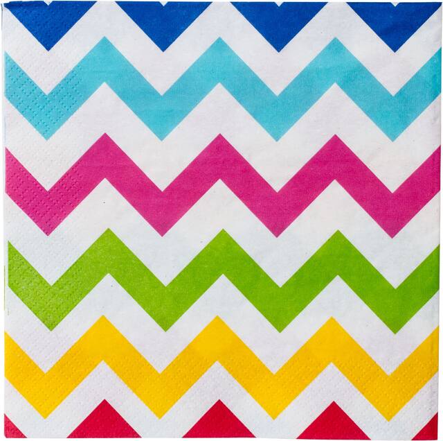 Bright Rainbow Chevron Lunch Napkins, 36-pk Front_Flat
