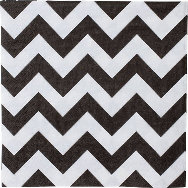Black & White Chevron Lunch Napkins, 36-pk CloseUp