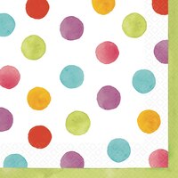 Watercolour Dots Lunch Napkins, 36-pk Front_Flat