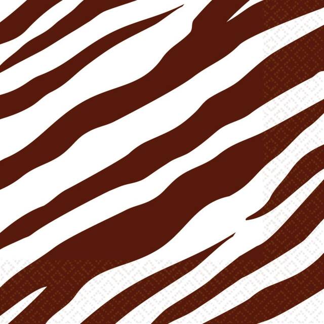 Chocolate Zebra Print Lunch Napkins Front_Flat