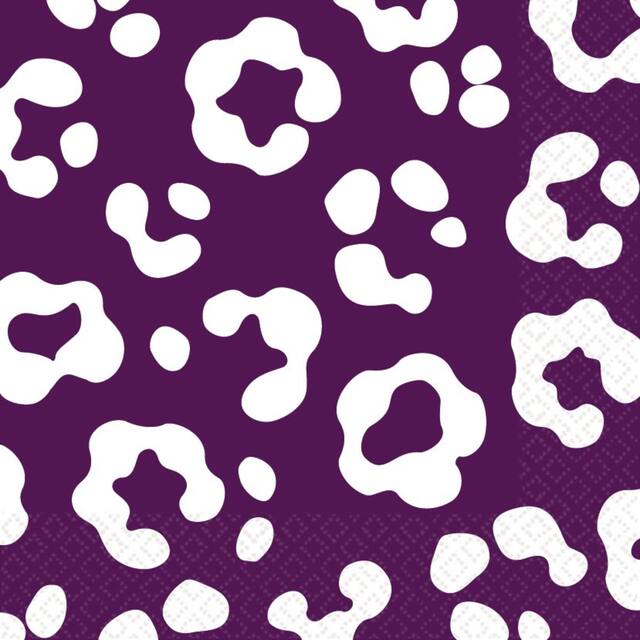 Plum Cheetah Print Lunch Napkins, 36-pk Front_Flat