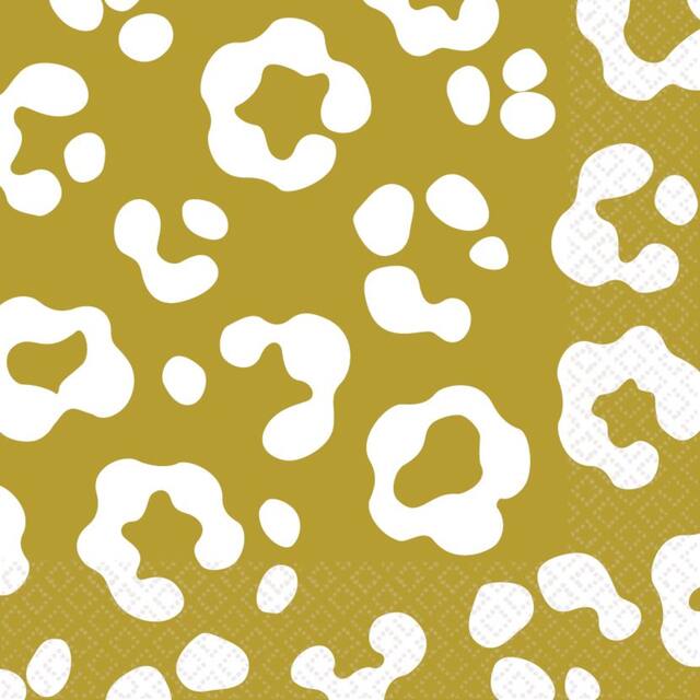 Serviettes de table à motif guépard doré Front_Flat