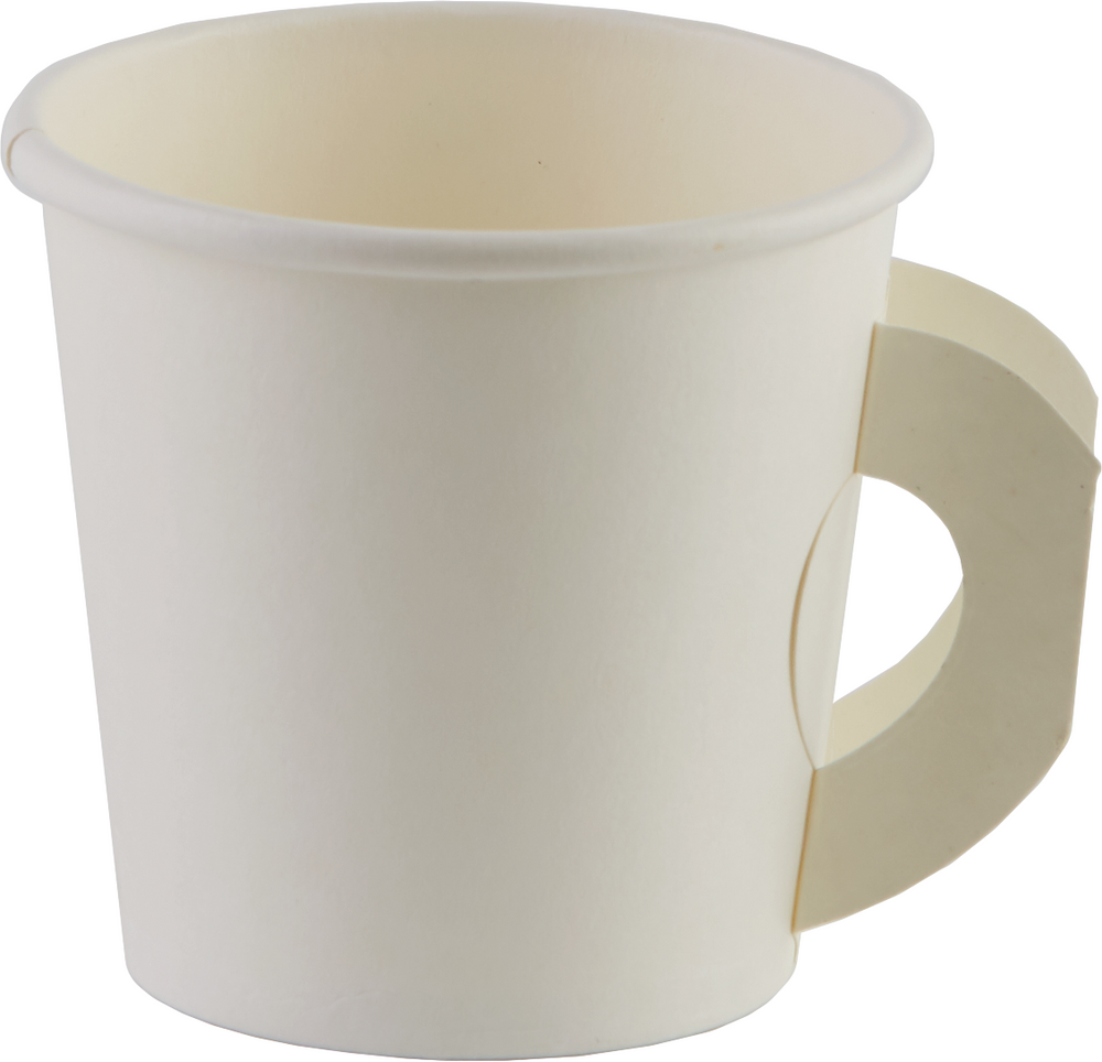 White Handle Cups, 50-ct