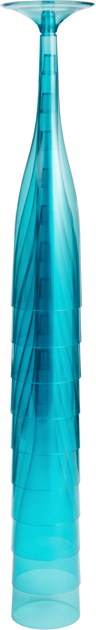 Big Party Pack Caribbean Blue Plastic Champagne Flutes, 20-ct Front_Flat