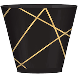 Line Premium Plastic Cups, Black/Metallic Gold,24-pk Front_Elevated