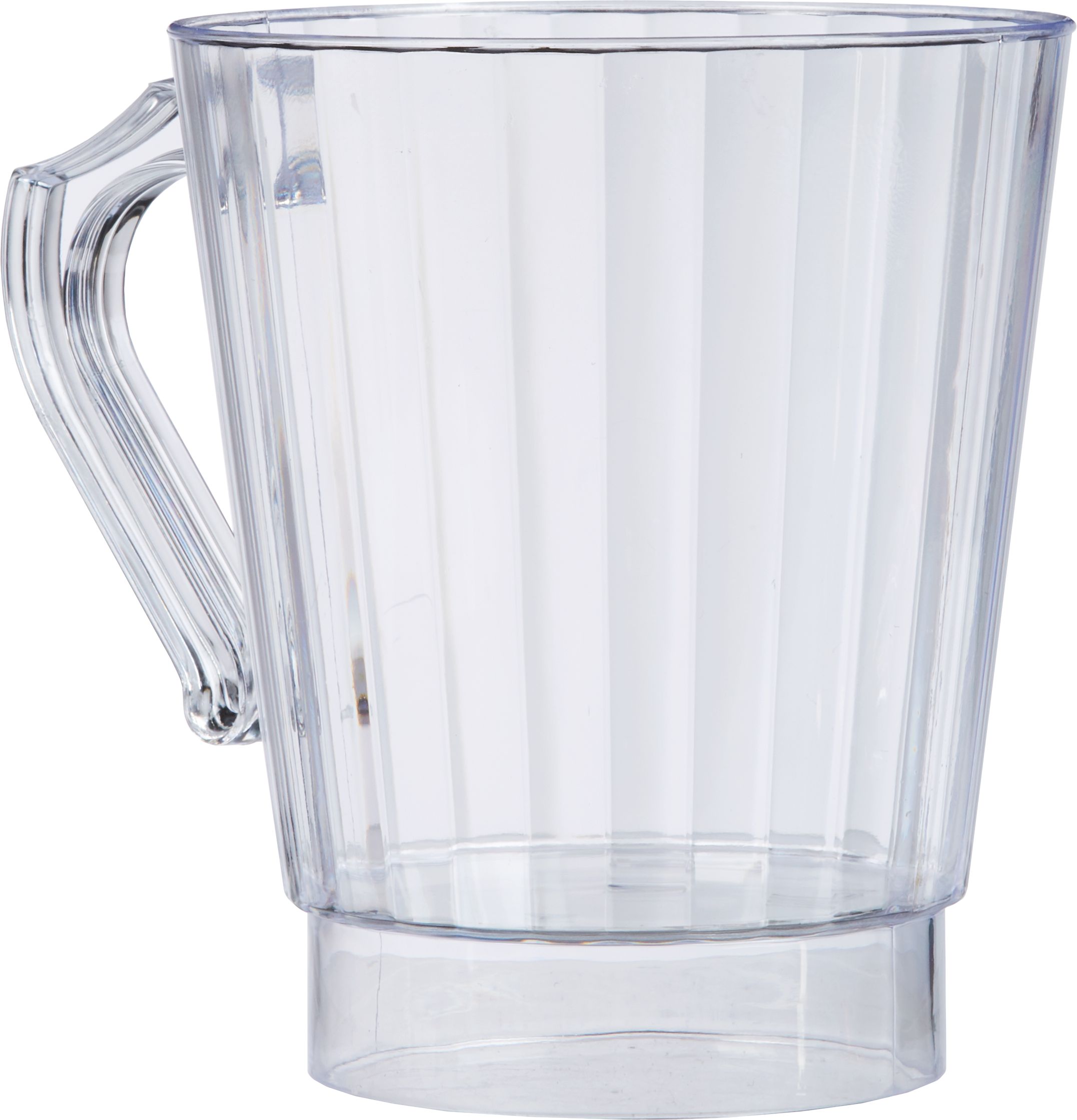 Clear Premium Plastic Coffee Mugs, 16-pk Front_Angled_Right