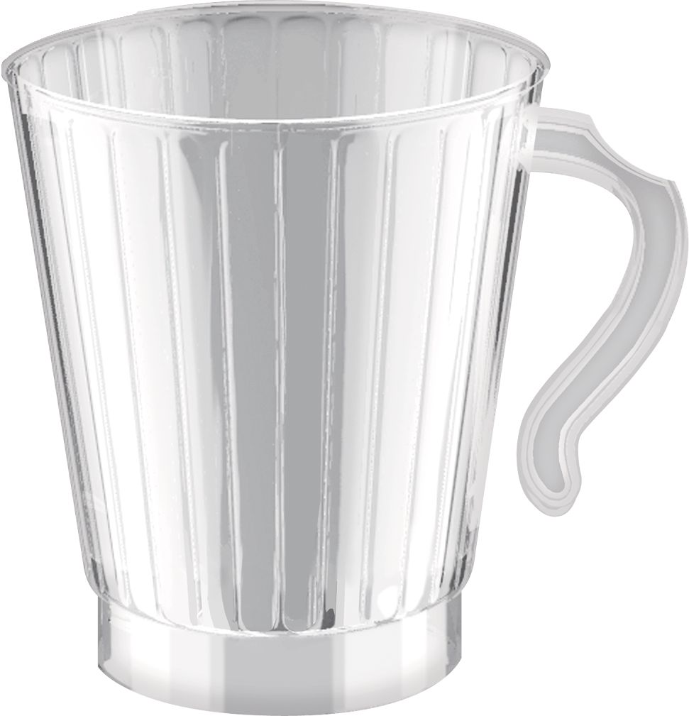Clear Premium Plastic Coffee Mugs, 16-pk Side_Left