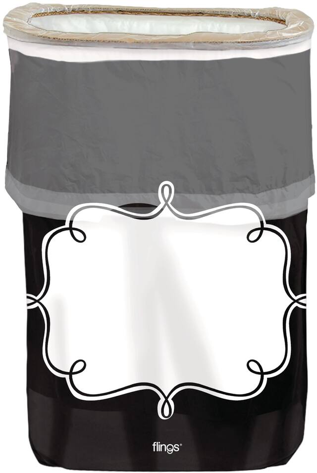 Personalized Pop-Up Trash Bin, Black, 22-in, for Christmas/Thanksgiving/New Year's Eve/Birthday Party Front_Elevated