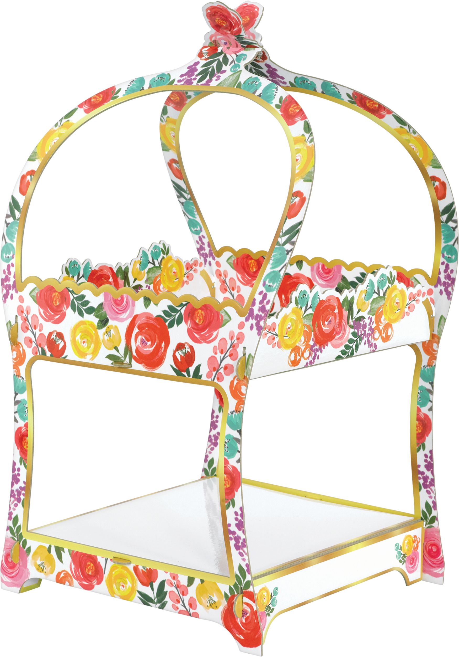 Support à petits gâteaux, fleurs aux couleurs vives Front_Angled_Right