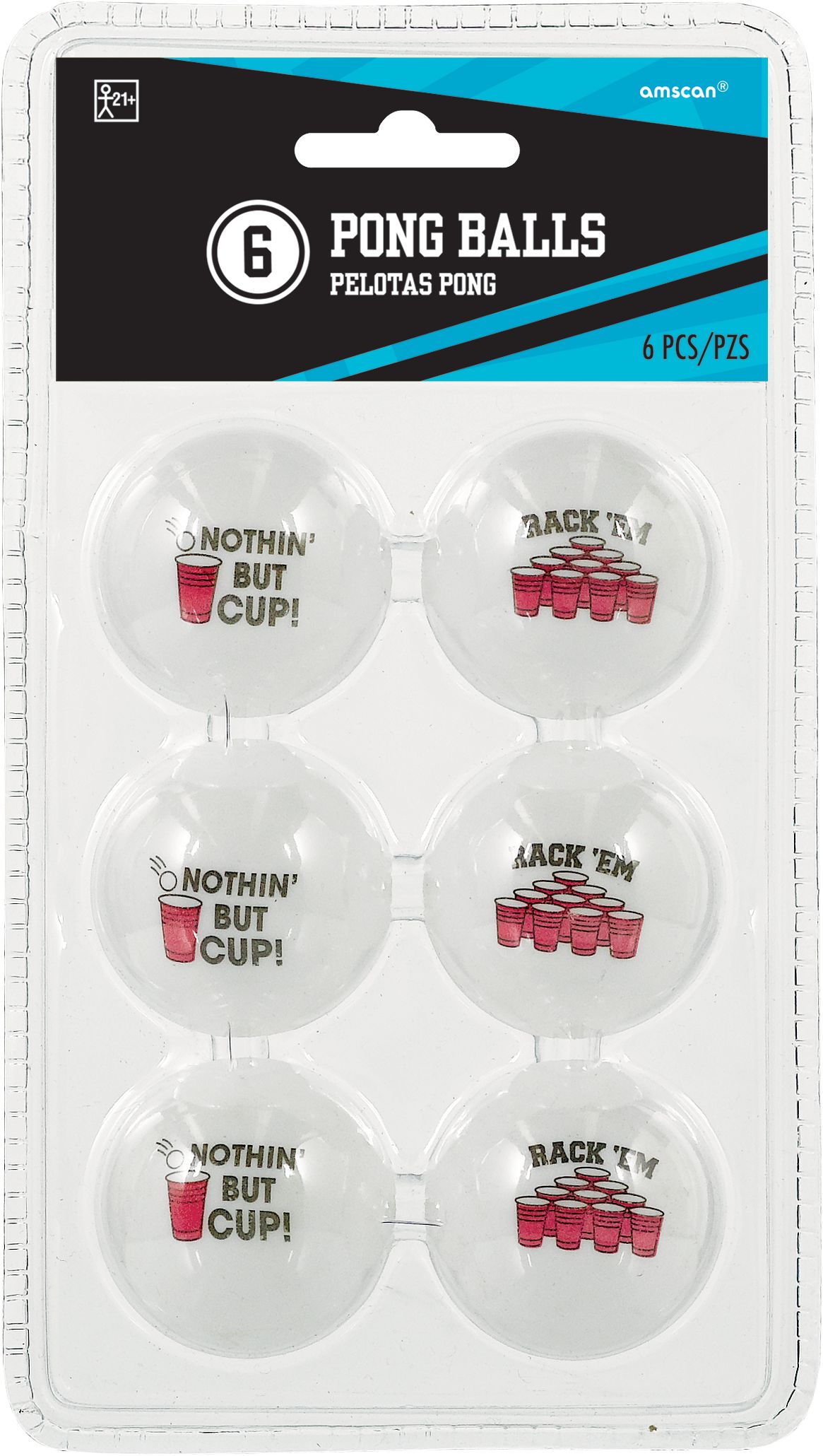 Adult Beer Pong Balls with Cute Sayings, Parties, 6-pk Front_Flat