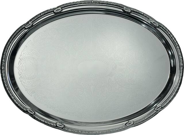 Chrome Oval Platter Overhead_Flat