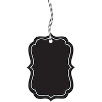 Chalkboard Tags, Birthday Parties, More, Black, 25-pk Front_Flat