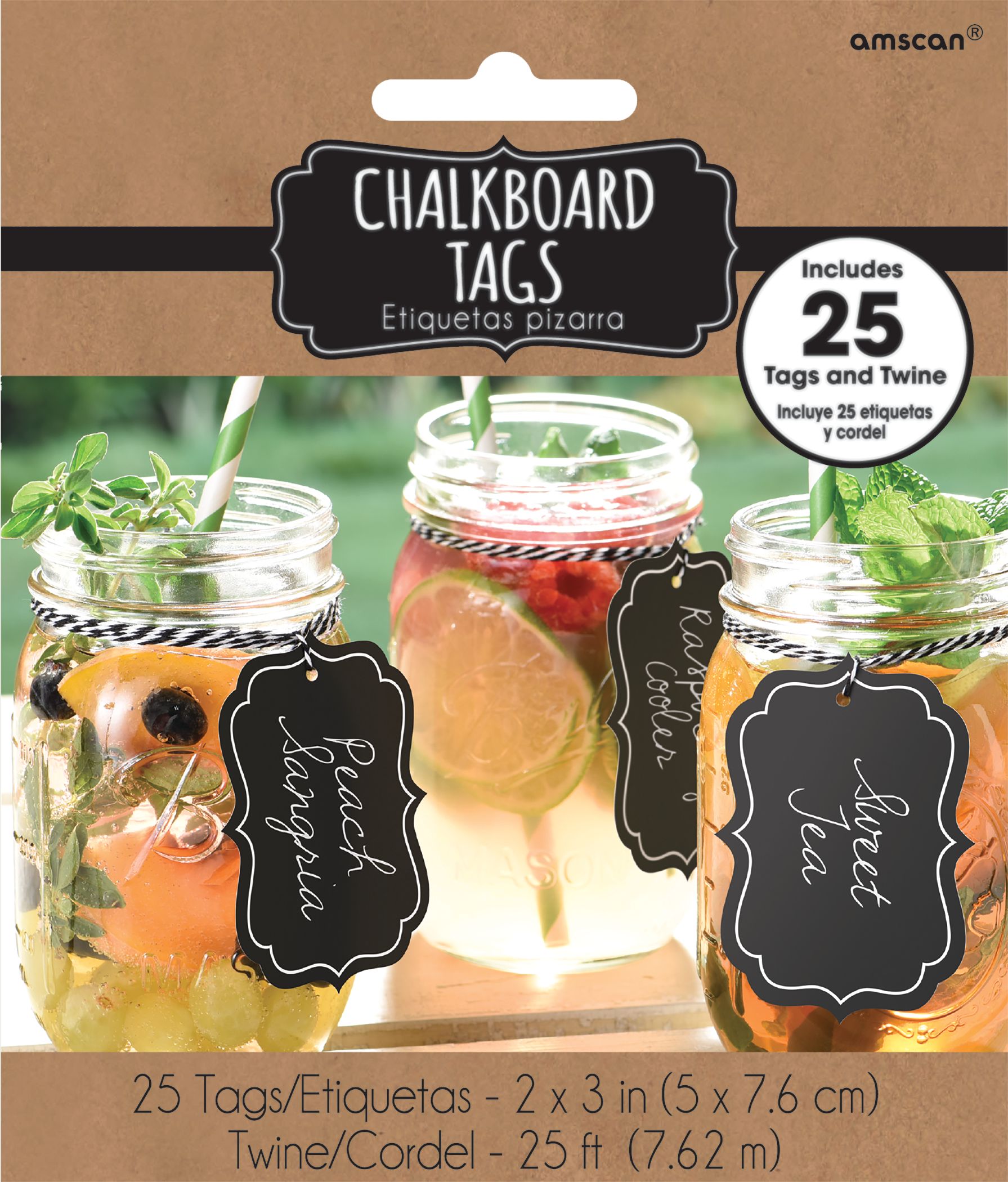 Chalkboard Tags, Birthday Parties, More, Black, 25-pk Front_Flat