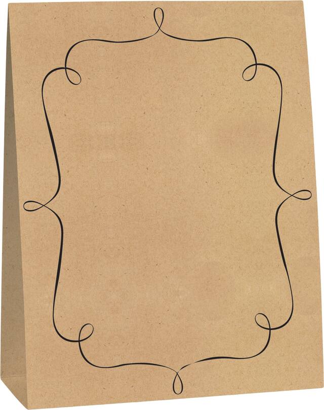 Large Kraft Paper Tent Cards, 4-pk Front_Flat
