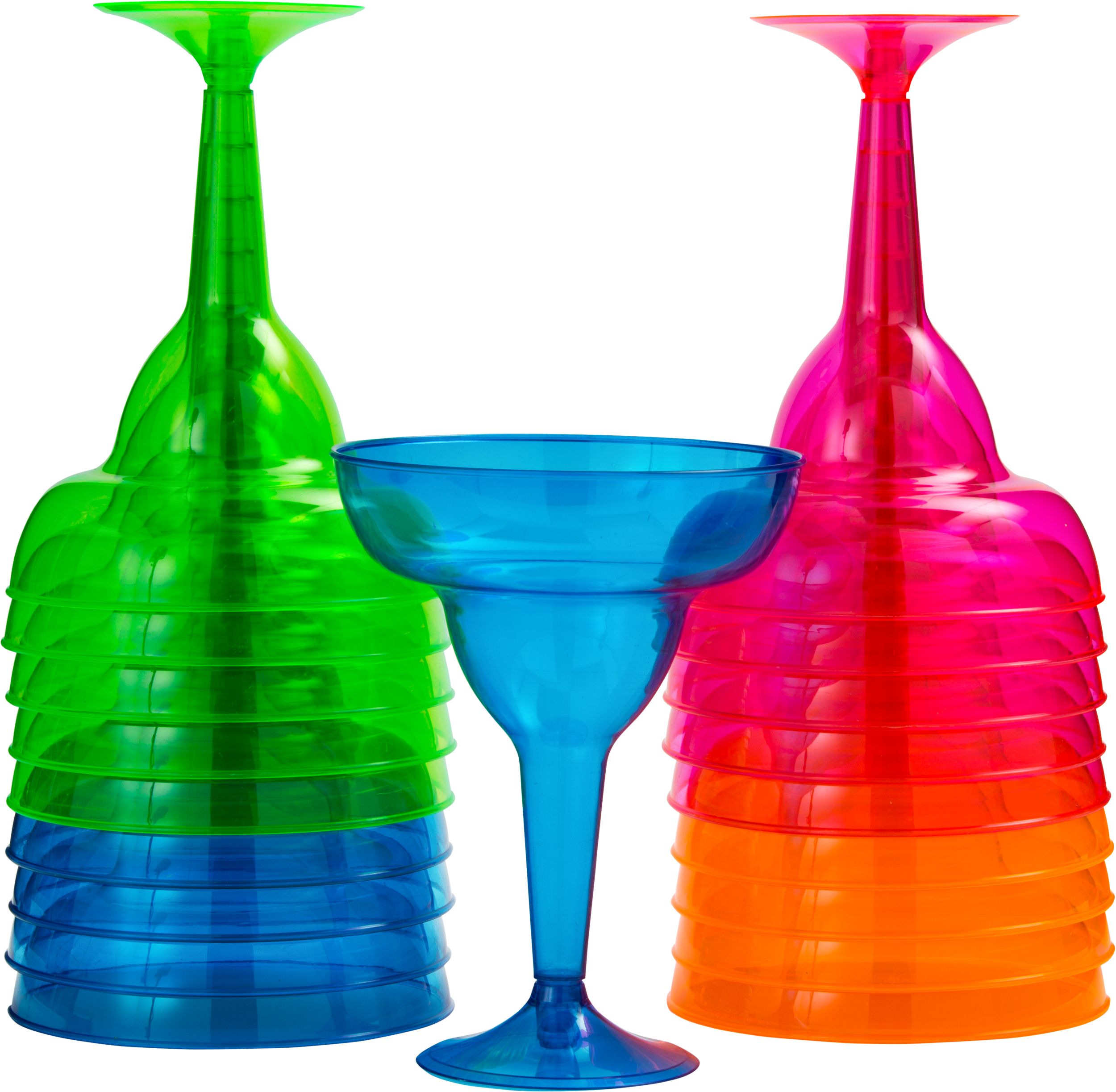 Big Party Pack Black Light Neon Margarita Glasses, 20-pk Composite_or_Mixed