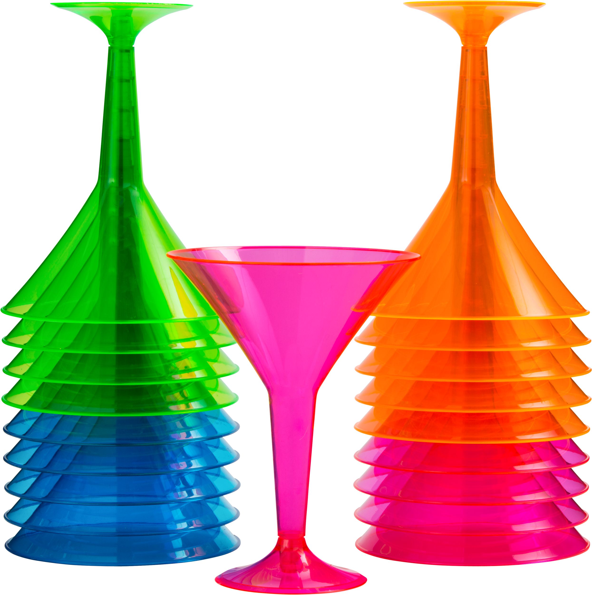 Black Light Neon Martini Glasses, 20-pk Composite_or_Mixed