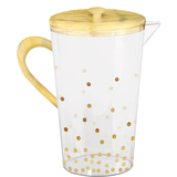 Metallic Gold Polka Dot Pitcher Front_Elevated