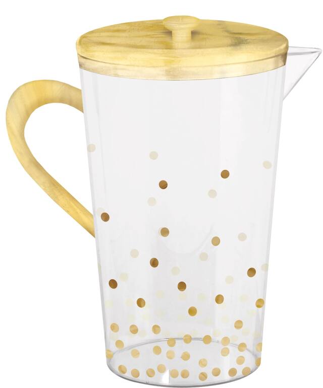 Metallic Gold Polka Dot Pitcher Front_Elevated