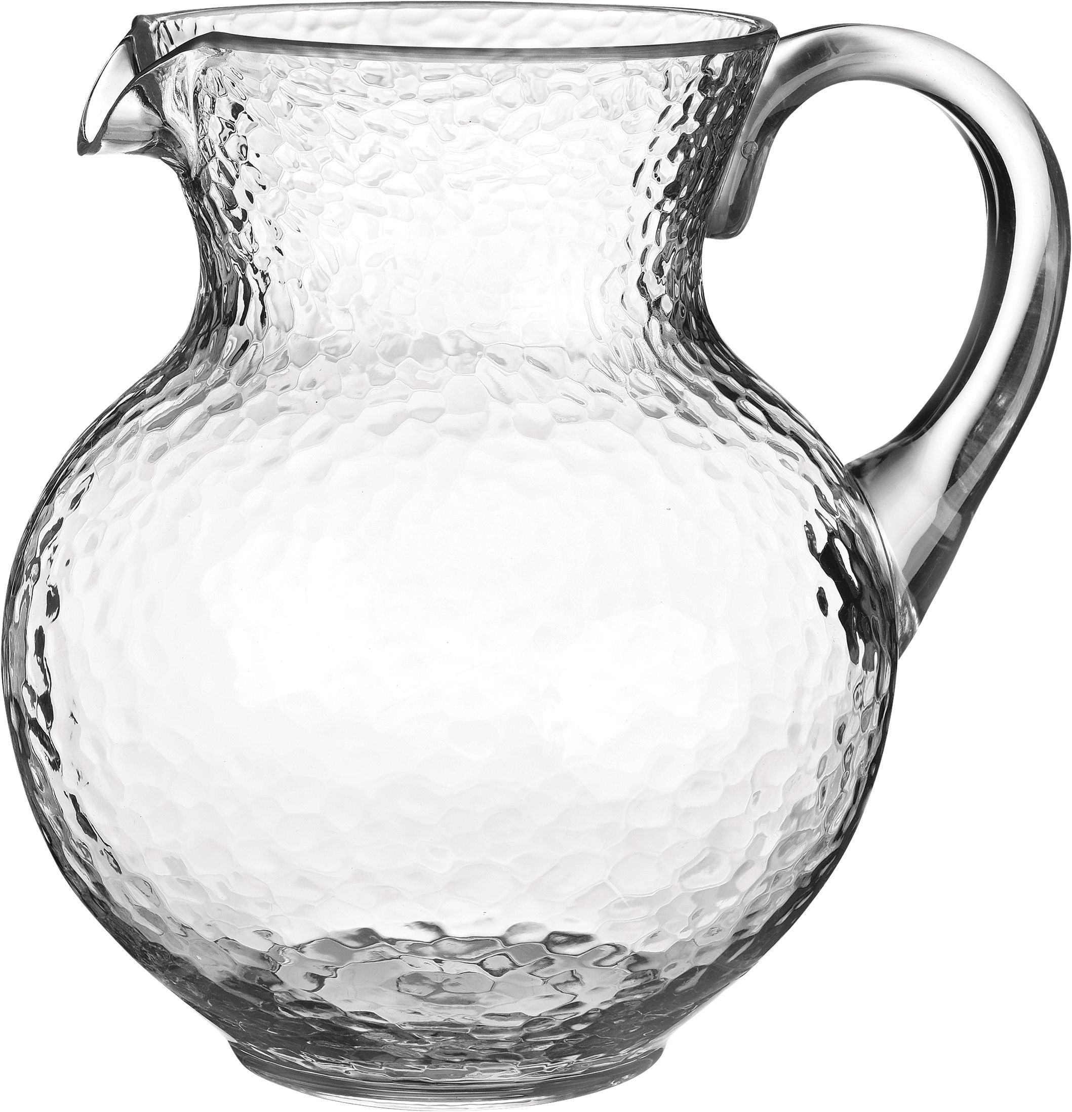 Hammered Plastic Reusable Margarita Pitcher, Clear, 60-oz, for Christmas/Thanksgiving/New Year's Eve/Birthday Party Front_Elevated