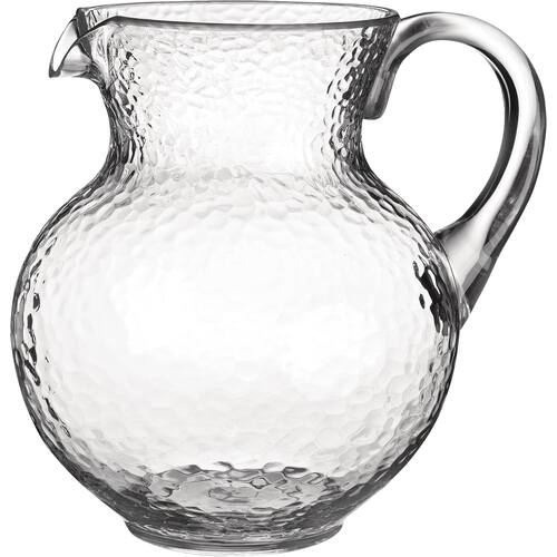 Hammered Plastic Reusable Margarita Pitcher, Clear, 60-oz, for Christmas/Thanksgiving/New Year's Eve/Birthday Party