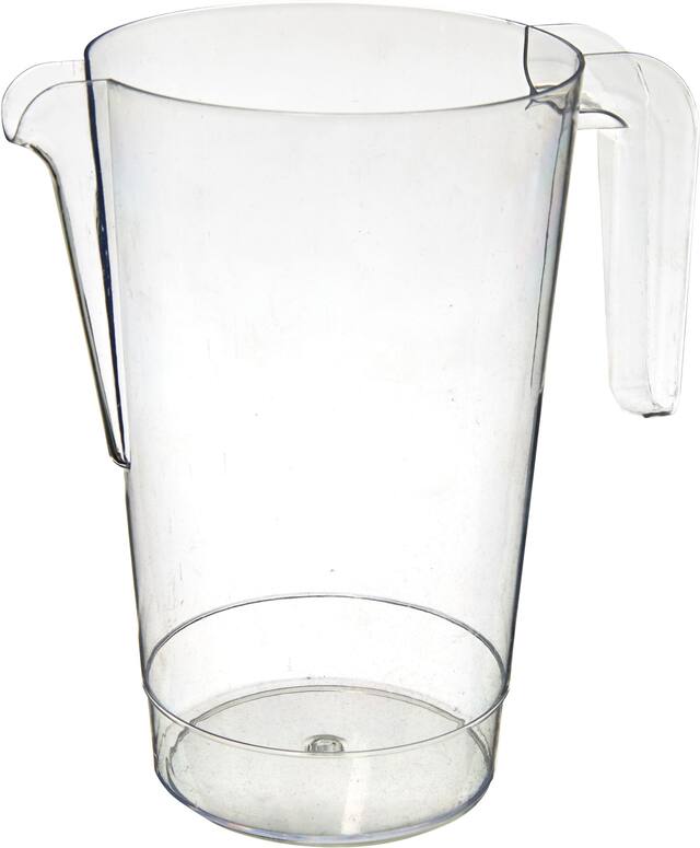 Pichet de service en plastique, pour boissons froides, anniversaires, fêtes prénatales et plus, transparent, 50&nbsp;oz Side_Left