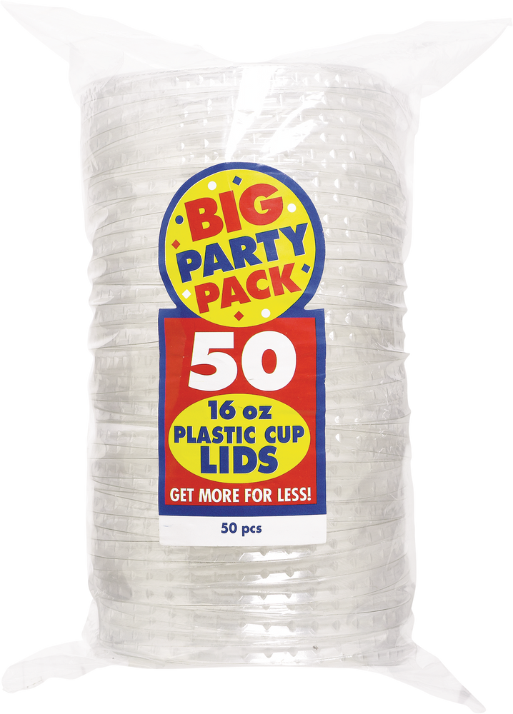 Plastic Cup Lids, 16oz, 50pk Party City