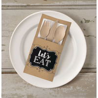 Let's Eat Kraft Paper Cutlery Holders, 16-pk Overhead_Flat
