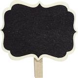 Chalkboard Label Clips, Black, 8-pk, for Birthday Party Front_Flat
