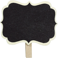 Chalkboard Label Clips, Black, 8-pk, for Birthday Party Front_Flat