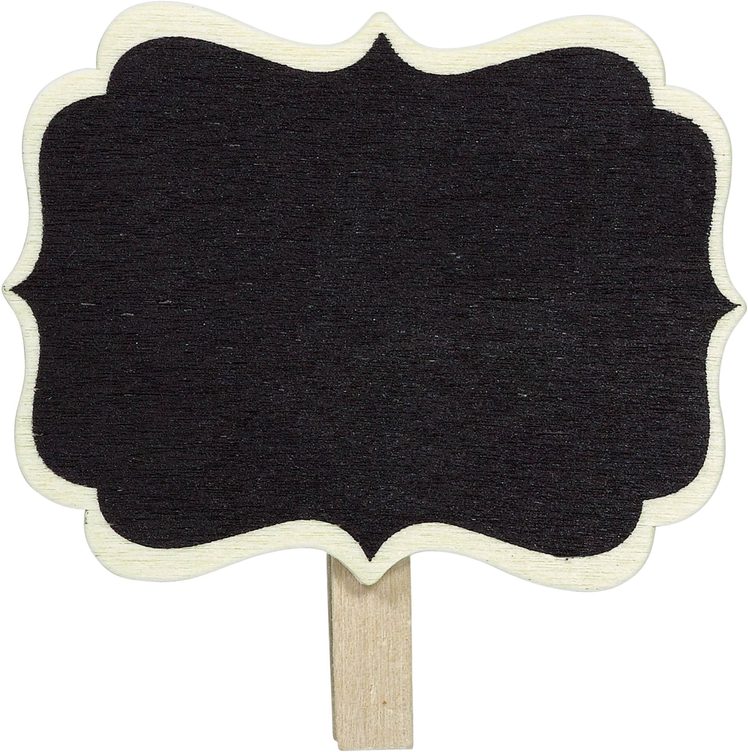 Chalkboard Label Clips, Black, 8-pk, for Birthday Party Front_Flat