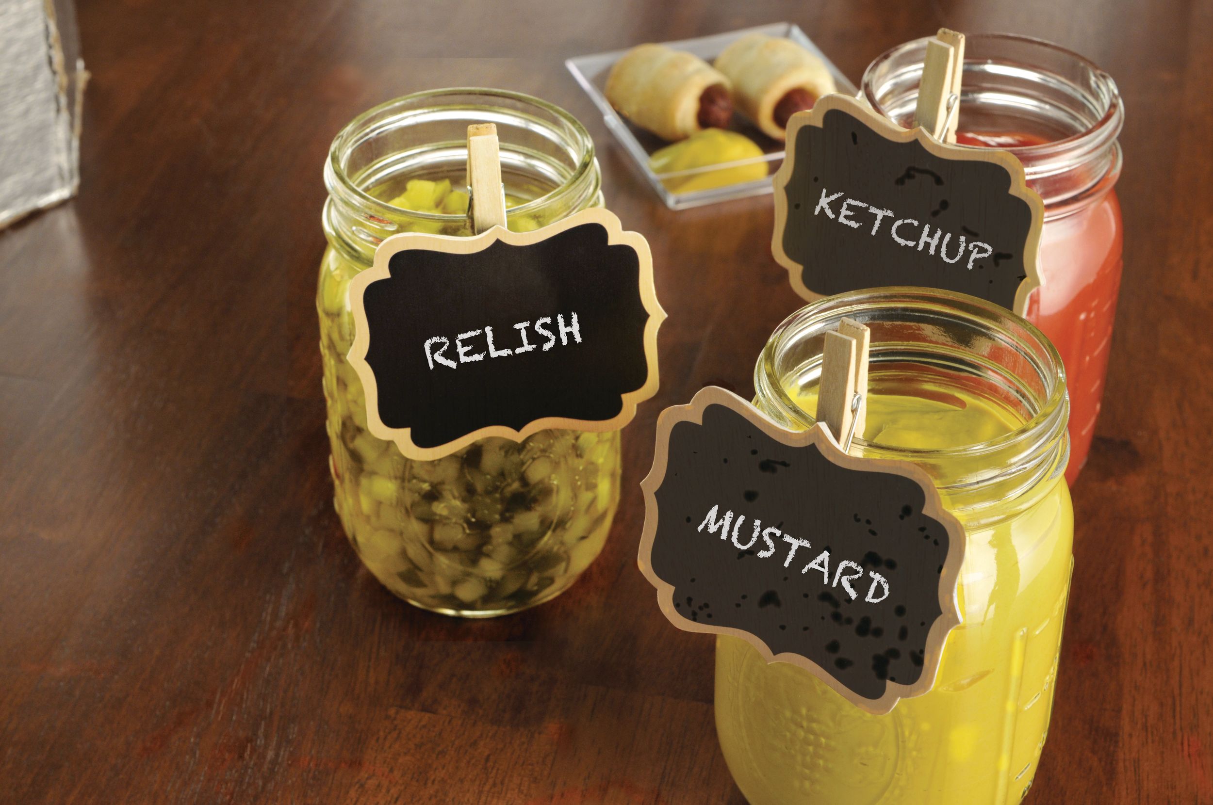 Pinces à linge-étiquettes parchemin tableau noir, paq. de 8 Overhead_Plunge