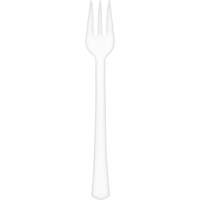 Mini-fourchettes en plastique, blanc, paq. 40 Overhead_Flat