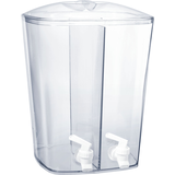 Plastic Reusable Divided Drink Dispenser, Clear, 3-gal, for Summer Party Front_Angled_Right