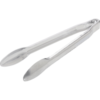 Silver Plastic Tongs Front_Angled_Left
