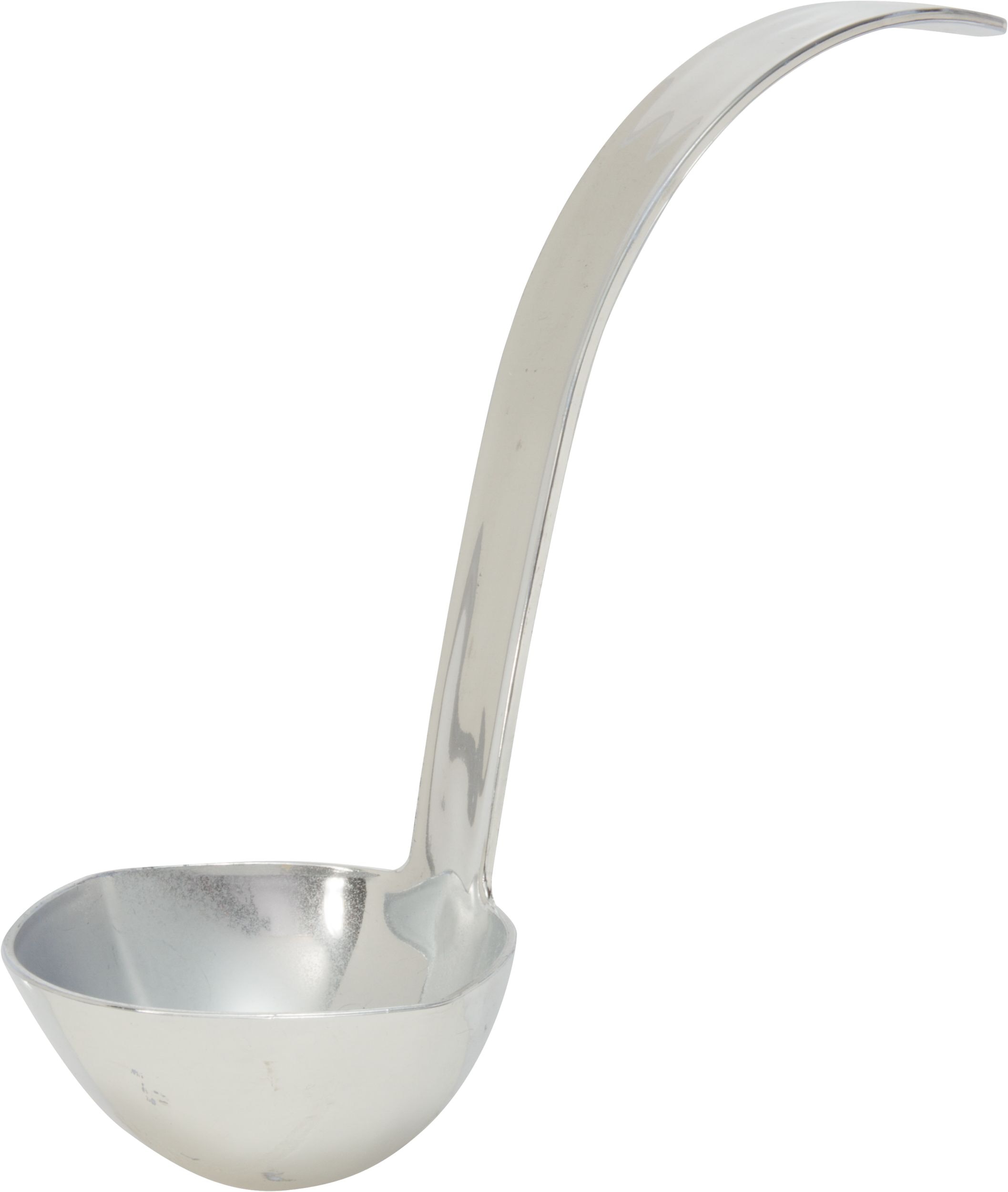 Silver Plastic Ladle Front_Angled_Left