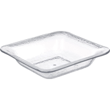 Square Hammered Plastic Reusable Serving Dish Bowl, Clear, 13-in, for Christmas/Thanksgiving/New Year's Eve/Easter/Birthday Party Front_Angled_Right