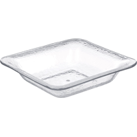 Square Hammered Plastic Reusable Serving Dish Bowl, Clear, 13-in, for Christmas/Thanksgiving/New Year's Eve/Easter/Birthday Party Front_Angled_Right