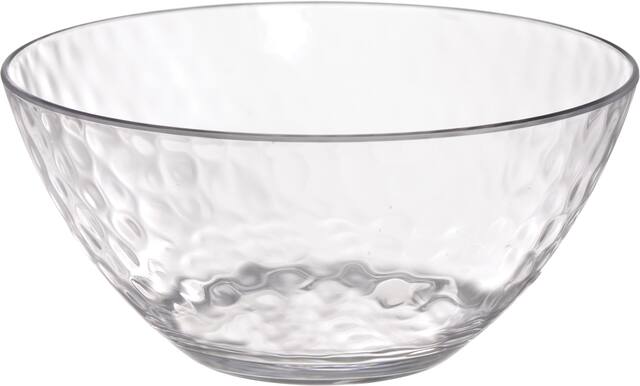 Bol en plastique martelé de qualité supérieure pour fêtes d'anniversaire, fête, anniversaire, transparent Front_Elevated