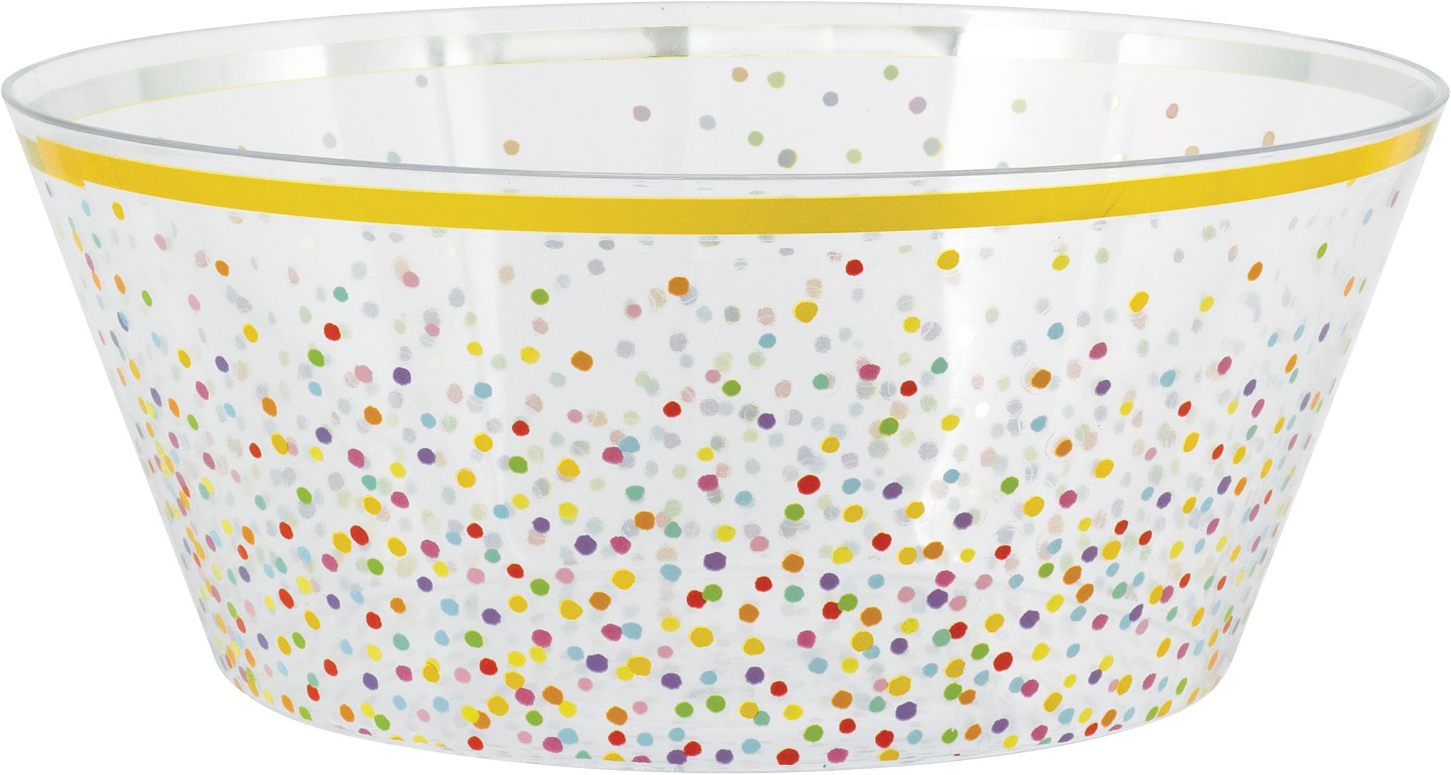 Bol de service en plastique Confettis arc-en-ciel Front_Elevated