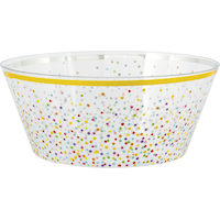 Rainbow Confetti Plastic Serving Bowl Front_Elevated