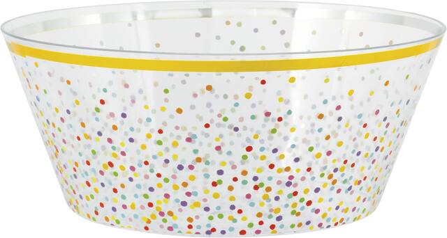 Bol de service en plastique Confettis arc-en-ciel Front_Elevated