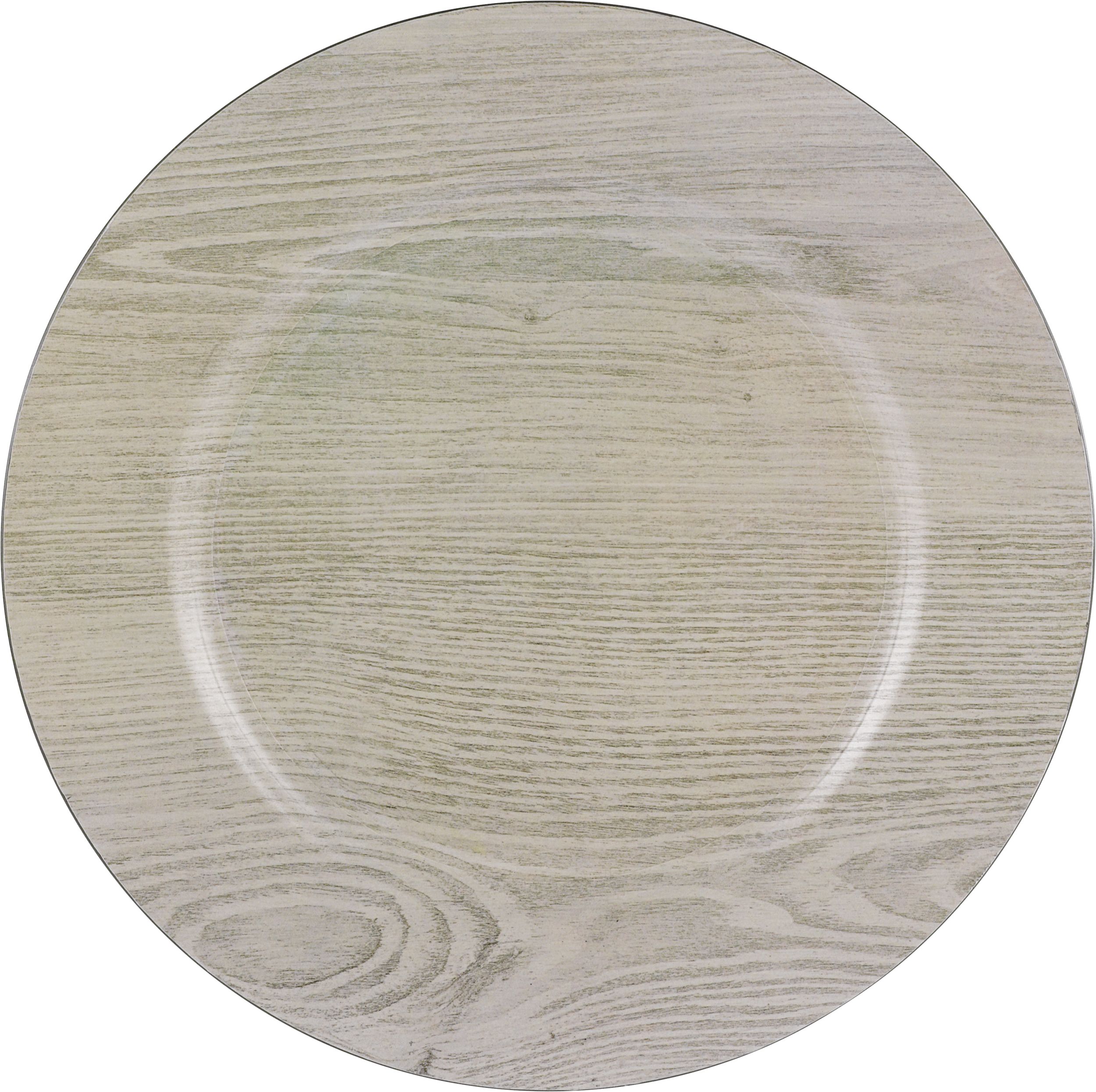 Woodgrain Plastic Charger Overhead_Flat