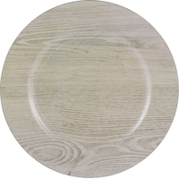 Woodgrain Plastic Charger Overhead_Flat