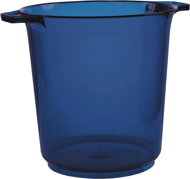 Blue Plastic Ice Bucket Front_Three_Fourths_Angled_Right