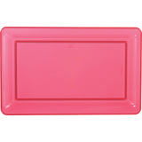 Plateau rectangulaire en plastique, Birthday Party, More, rose vif, 11 x 18 x 1 1/4 po Overhead_Flat