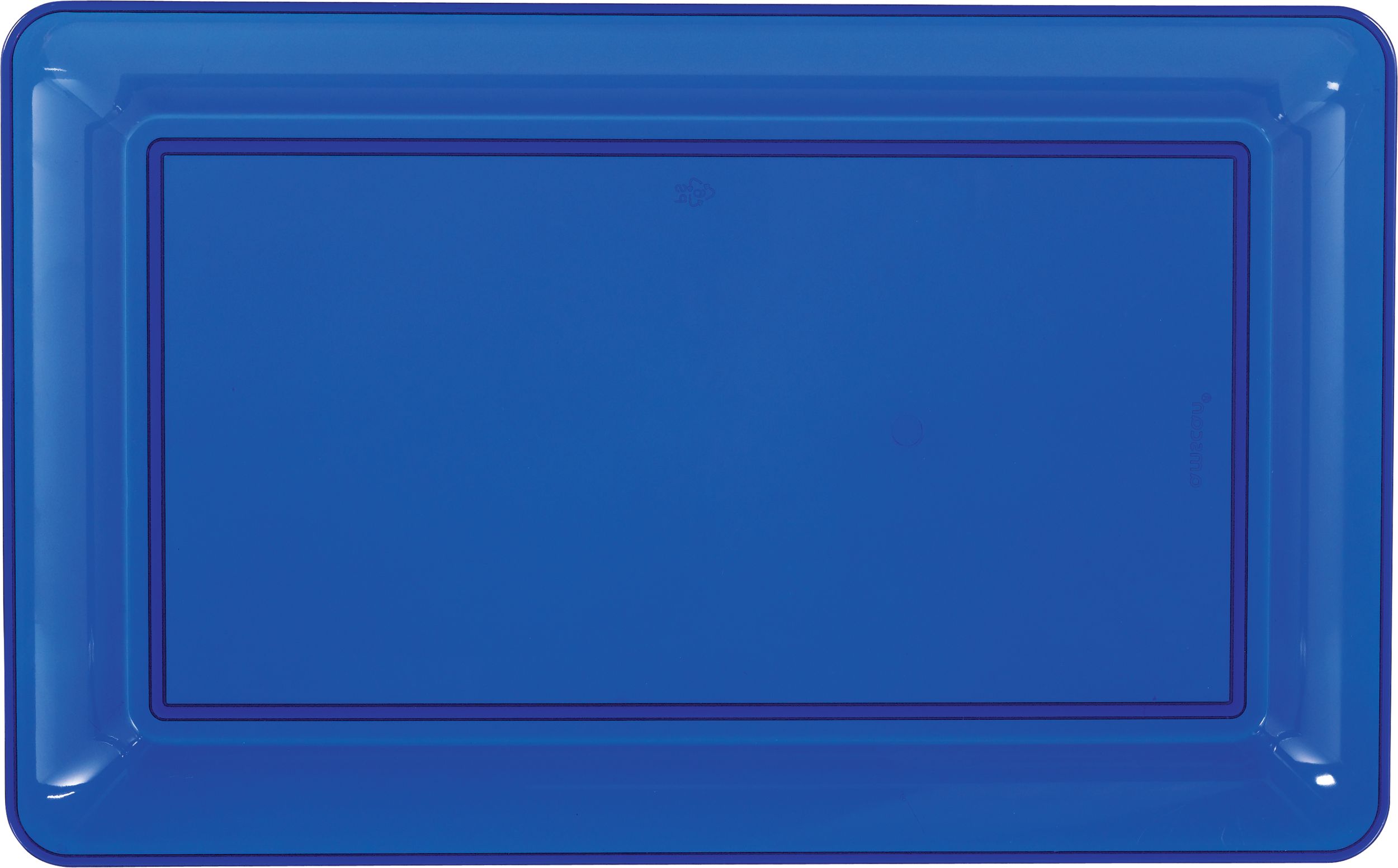 Rectangle Plastic Reusable Serving Platter Blue 18 in For Baby 