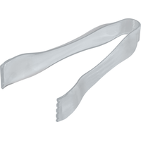 Mini-pinces en plastique, anniversaires, service des aliments, argenté, 6 1/4 po Front_Three_Fourths_Angled_Left