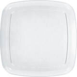 Plateau carré en plastique, anniversaires, fêtes prénatales et plus, transparent, 14&nbsp;po Overhead_Flat